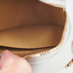 Chanel Round Pearl Crush Clutch With Chain Grey Lambskin