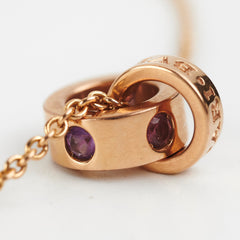 Bvlgari Purple/Pink Gems Necklace Yellow Gold