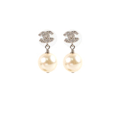 Chanel CC Pearl Drop Earrings Costume Jewellery