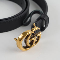 Gucci Small GG Marmont Belt Black Size 75