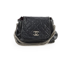 Chanel CC Lambskin Accordion Flap Black 12 Series