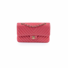 Chanel Medium Chevron Classic Flap Pink Calfskin