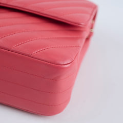 Chanel Medium Chevron Classic Flap Pink Calfskin
