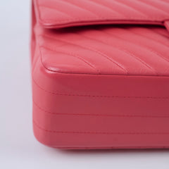 Chanel Medium Chevron Classic Flap Pink Calfskin