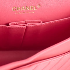 Chanel Medium Chevron Classic Flap Pink Calfskin