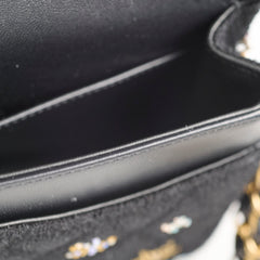 Chanel Medium Classic Crystal Embellished Flap Bag Black Microchip