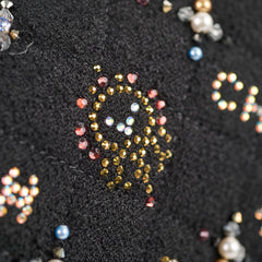 Chanel Medium Classic Crystal Embellished Flap Bag Black Microchip