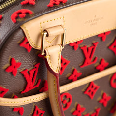 Louis Vuitton Red Tuffetage Monogram Canvas Deauville Cube