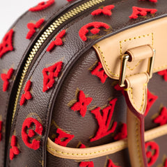 Louis Vuitton Red Tuffetage Monogram Canvas Deauville Cube