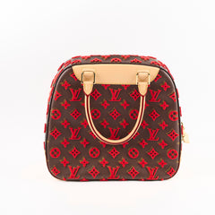 Louis Vuitton Red Tuffetage Monogram Canvas Deauville Cube