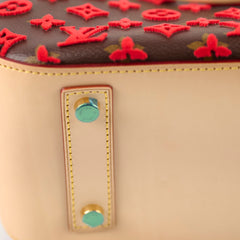 Louis Vuitton Red Tuffetage Monogram Canvas Deauville Cube