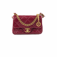Chanel Seasonal Flap Burgundy Microchipped