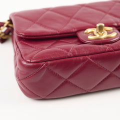 Chanel Seasonal Flap Burgundy Microchipped