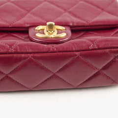 Chanel Seasonal Flap Burgundy Microchipped