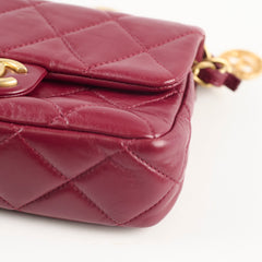 Chanel Seasonal Flap Burgundy Microchipped