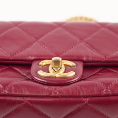 Chanel Seasonal Flap Burgundy Microchipped