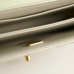 Chanel Top Handle Iridescent Pearl Flap Microchipped