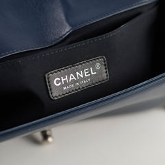 Chanel Old Medium Boy Navy Studded