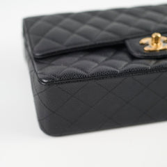 Chanel Medium/Large Caviar 24k Double Classic Flap Black