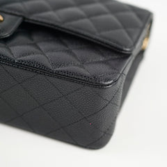 Chanel Medium/Large Caviar 24k Double Classic Flap Black