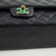 Chanel Medium/Large Caviar Double Classic Flap Black