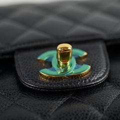 Chanel Medium/Large Caviar Double Classic Flap Black