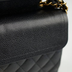 Chanel Medium/Large Caviar Double Classic Flap Black