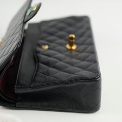 Chanel Medium/Large Caviar Double Classic Flap Black