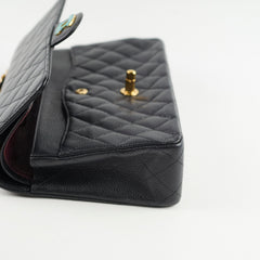 Chanel Medium/Large Caviar Double Classic Flap Black