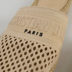 Christian Dior Espadrille Mules Beige Size 37.5