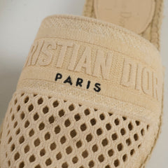 Christian Dior Espadrille Mules Beige Size 37.5
