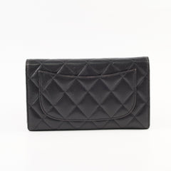 Chanel Lambskin Long Wallet Black
