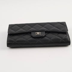 Chanel Lambskin Long Wallet Black
