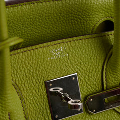 Hermes Birkin 30 togo ruthinium hardware Vert Anis - I Square stamp