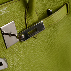 Hermes Birkin 30 togo ruthinium hardware Vert Anis - I Square stamp