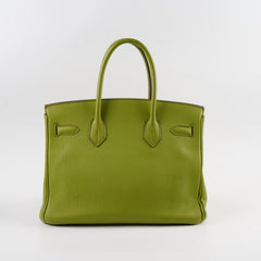 Hermes Birkin 30 togo ruthinium hardware Vert Anis - I Square stamp