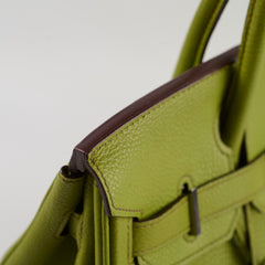 Hermes Birkin 30 togo ruthinium hardware Vert Anis - I Square stamp
