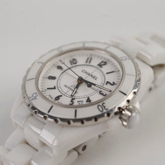 Chanel J12 ceramic 33mm automatic watch white
