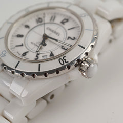 Chanel J12 ceramic 33mm automatic watch white