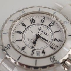 Chanel J12 ceramic 33mm automatic watch white
