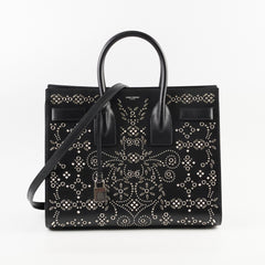 Saint Laurent Sac De Jour Small Emboidery Studded Bag Black