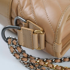 Chanel Small Chevron Grabrielle Bag Beige