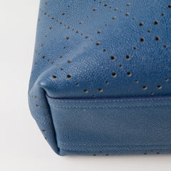 Chanel Perforated Drawstring Bucket Bag Blue