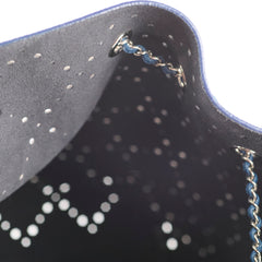 Chanel Perforated Drawstring Bucket Bag Blue