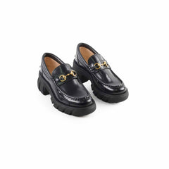 Gucci Horsebit Chunky Leather Loafers Black Size 40