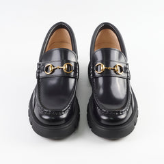Gucci Horsebit Chunky Leather Loafers Black Size 40