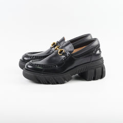 Gucci Horsebit Chunky Leather Loafers Black Size 40