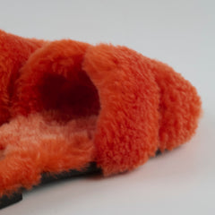 Hermes Fur Oran Sandals Orange Size 40
