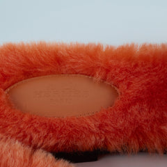 Hermes Fur Oran Sandals Orange Size 40