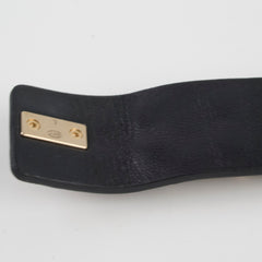 Chanel Black Leather Chain Bracelet Size L